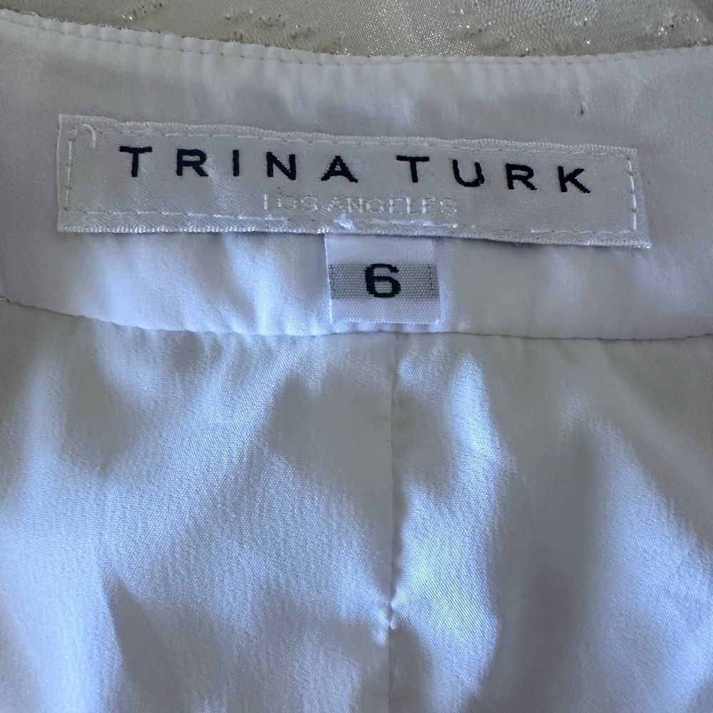 TRINA TURK Foiled Hexagon Swirl Jacquard Mini Dress -Sz 6 - Picture 6 of 8